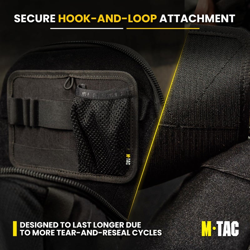 M-Tac Tactical Bag Insert Modular Organizer Utility Admin Pouch Hook Fasteners - Key Holder (Black) - Image 3