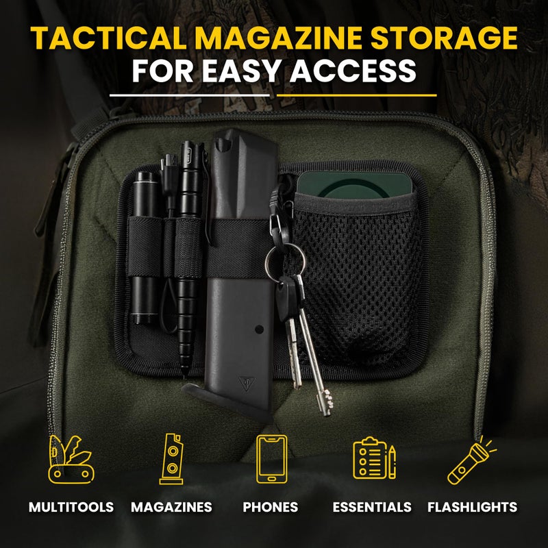 M-Tac Tactical Bag Insert Modular Organizer Utility Admin Pouch Hook Fasteners - Key Holder (Black) - Image 5