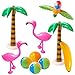 R HORSE 10 Pcs Inflatable Palm Tree Flamingo Banana Beach Ball Parrot Beach Pool Toys for Tropical Hawaiian Luau Party Summer Pool Party Decorations - Image 3