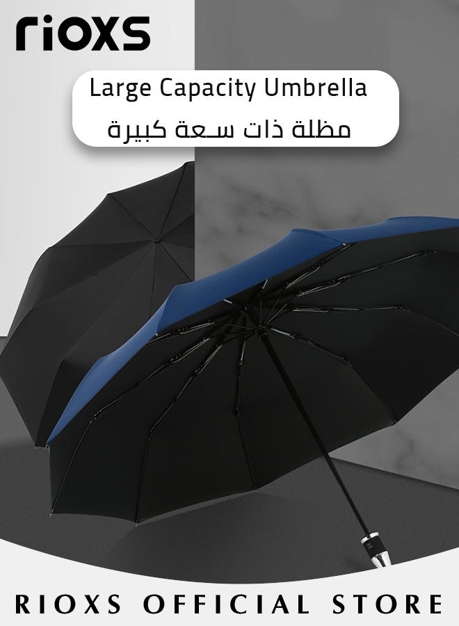ريوكس مظلة صغيرة الحجم للسفر مع مقبض فتح/إغلاق تلقائي وحماية من الأشعة فوق البنفسجية، مظلة أوتوماتيكية مع قدرة قوية مقاومة للرياح ومقاومة للماء ومتانة، مظلة محمولة عالية التكلفة ومريحة للحمل  - Image 4