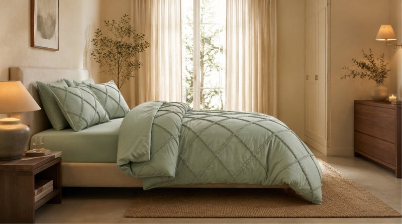 HOMETOPIA Luxury King Size 6-Piece Comforter Set 264×229 cm – Embossed Fabric, Ultra Soft & Breathable Fabric, Comfortable, All-Season Use, Premium Quality, Ideal for AC Rooms & Home Use in Saudi Arabia. - Image 4