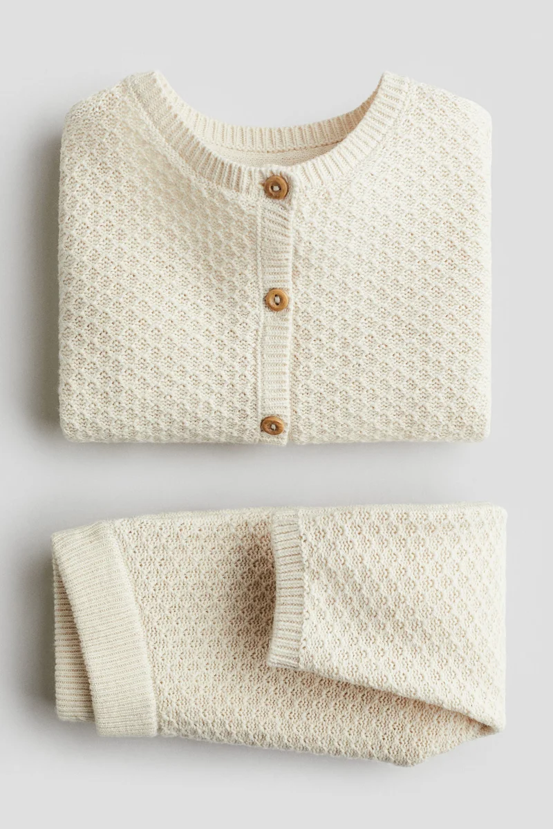 اتش اند ام طقم ملابس محبوكة - عبوة من قطعتين