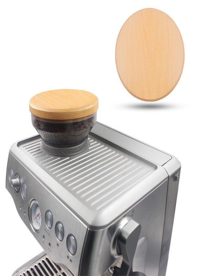 JAYOBGO for Breville Barista Express Espresso Machine, Coffee Bean Replacement Lid on Coffee Maker Top Wooden Hopper Lid with Sealing Ring, Espresso Machine Accessories Bean Cover, Beech Wood - Image 1