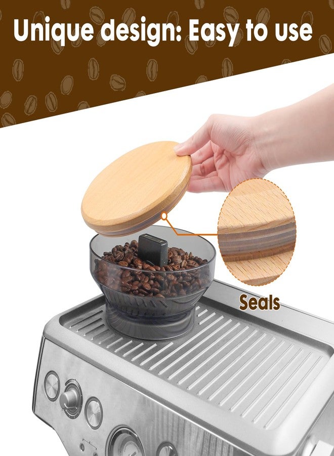 JAYOBGO for Breville Barista Express Espresso Machine, Coffee Bean Replacement Lid on Coffee Maker Top Wooden Hopper Lid with Sealing Ring, Espresso Machine Accessories Bean Cover, Beech Wood - Image 3