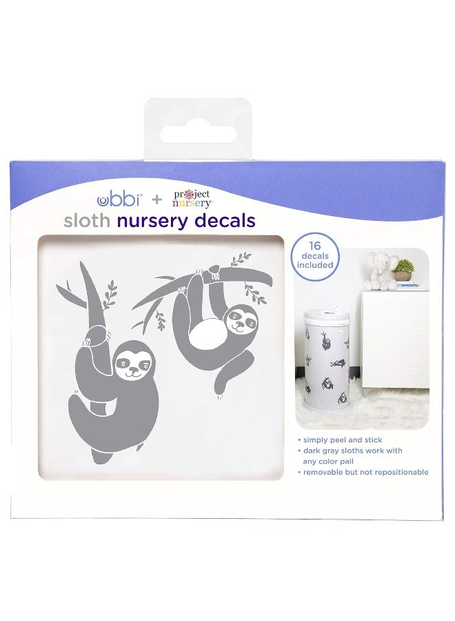 ubbi ملصقات أوبّي سلوث القابلة للإزالة واللصق، ملصق زخرفي لسلة الحفاضات أو غرفة الأطفال - Image 2