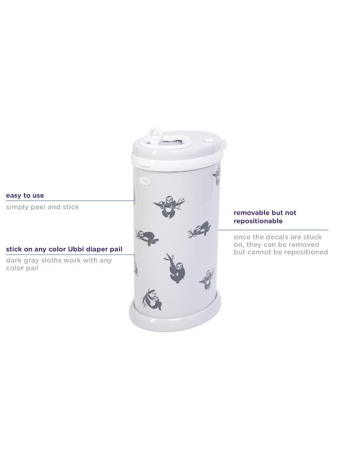 ubbi ملصقات أوبّي سلوث القابلة للإزالة واللصق، ملصق زخرفي لسلة الحفاضات أو غرفة الأطفال - Image 4