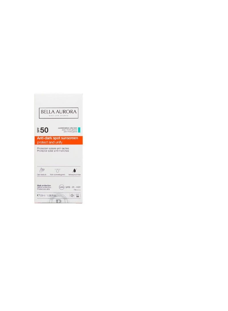 بيلا أورورا جل كريم مضاد للبقع الداكنة SPF50 للبشرة المختلطة إلى الدهنية 50 مل - Image 1