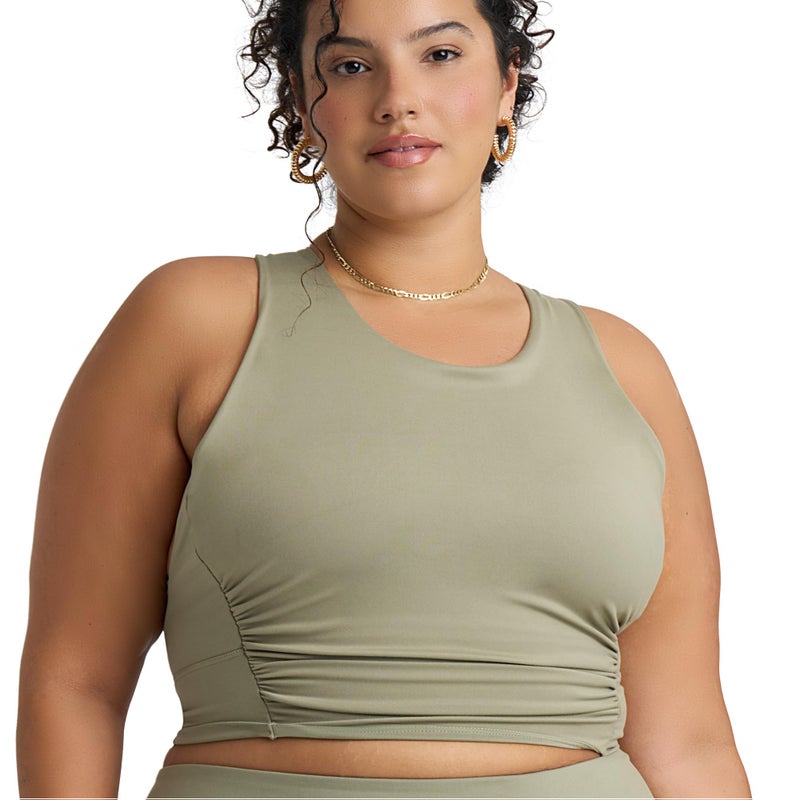 POPSUGAR Long Line Sports Bra Women, Workout Crop Tops for Women Longline Criss Cross Gym Yoga Tops with Built in Bra for Running Pilates Scout, Large - Image 2