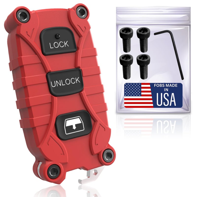 Dubbs Hardware Toyota 4Runner 1996-2009 Key Fob - Heavy Duty 3 Button - Also fits Highlander 2004-2007. Lock Unlock Panic - Housing Case with Bottle Opener -No Electronics Included - (Red, 3 Button ) - Image 1