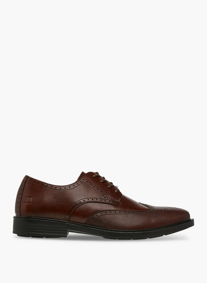 دوتشيني Men's Panelled Lace-Up Derby Shoes