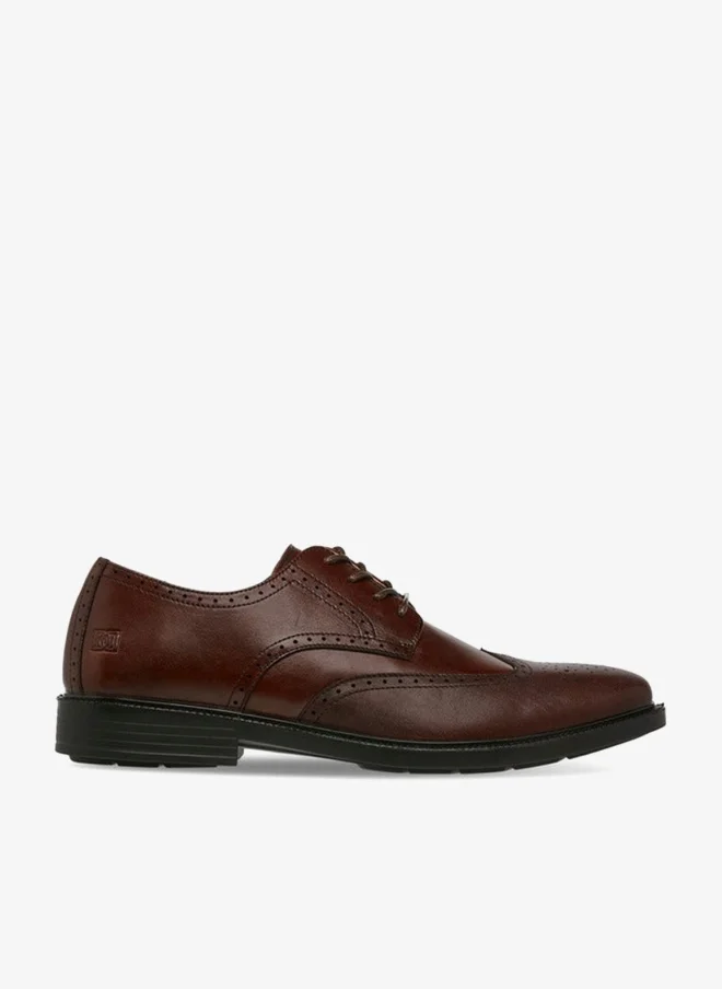 DUCHINI Men's Panelled Lace-Up Derby Shoes