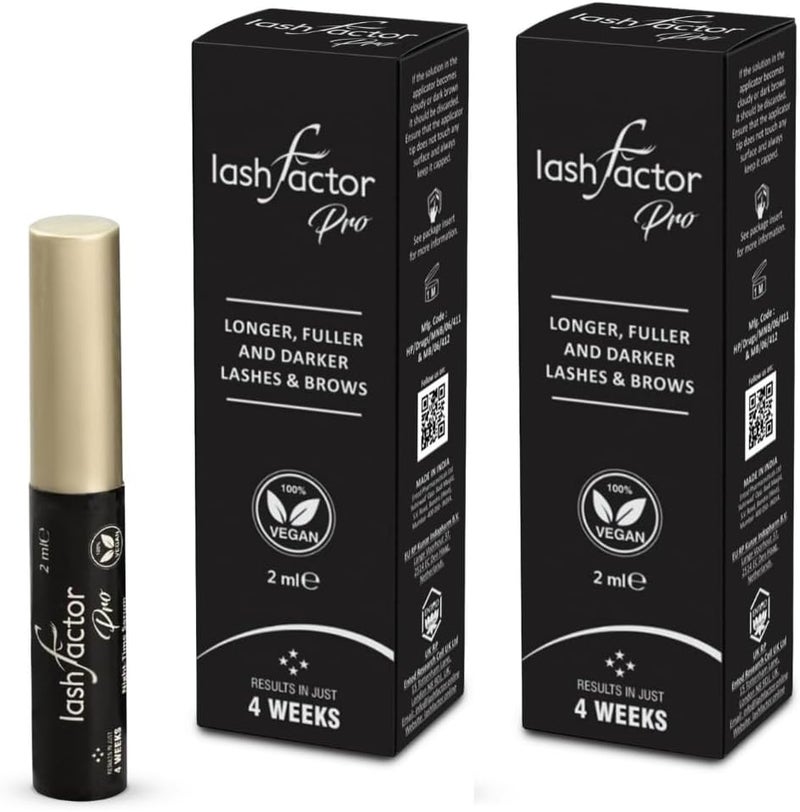 Lashfactor Pro Eyelash Growth Serum Brow Lash Growth Serum Natural Brow Lash Enhancer Nourish Damaged Lashes Thicker Natural Longer Lift Eyelashes Enhancer Rapid Lash Growth Pack of 2