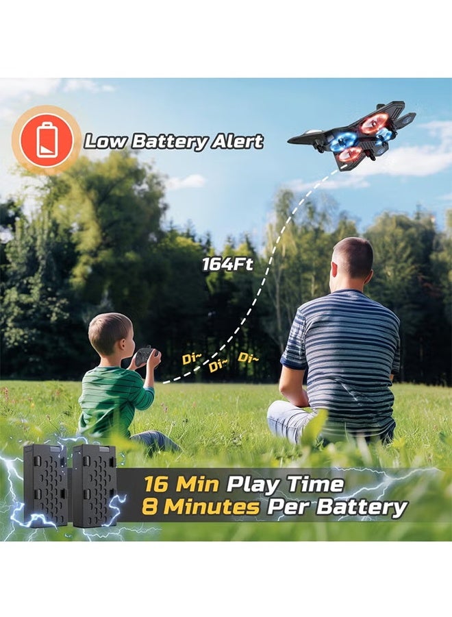 YelaJoy Airplane for Kids and Beginners, 2.4GHz Foam Drone Remote Control Airplane Outdoor Flying Toy, 360° Drop-Resistant Stunt Spin Remote Fighter Jet with Lights (Green) - Image 5
