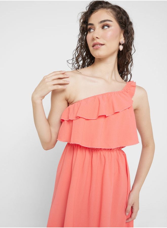 Ginger - One Shoulder Ruffle Dress - Image 1
