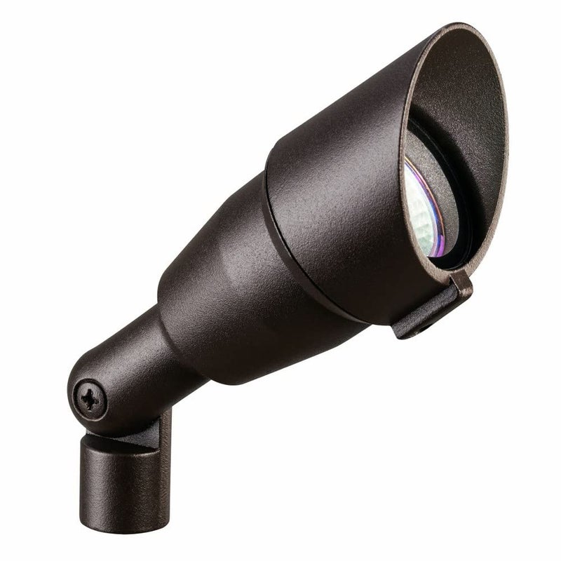 Kichler 7.5" Outdoor Accent Light in Textured Architectural Bronze, 12V LED Adjustable Spotlight, (7.5" L x 3" H),, 15374AZT - Image 1