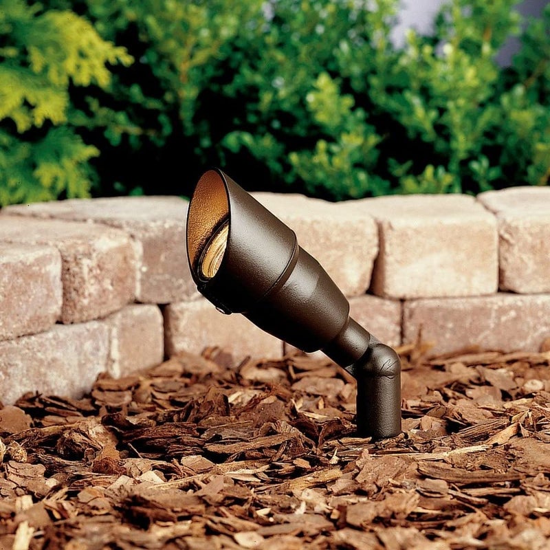 Kichler 7.5" Outdoor Accent Light in Textured Architectural Bronze, 12V LED Adjustable Spotlight, (7.5" L x 3" H),, 15374AZT - Image 5