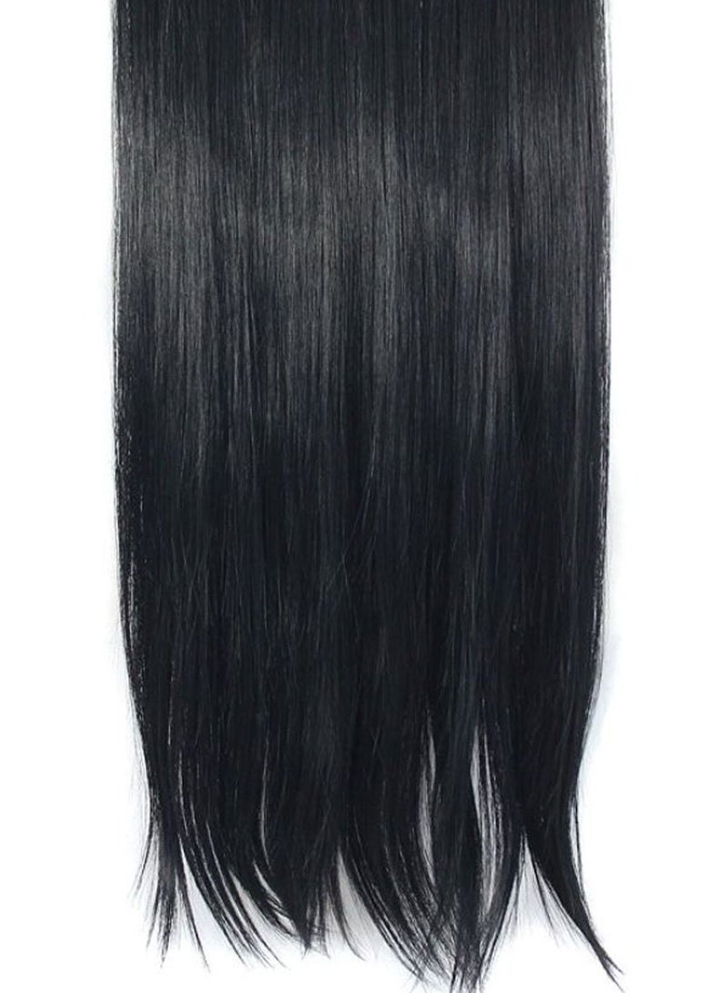 NIBEMINENT Long Straight Hair Extension With Clip Black 24inch - Image 2
