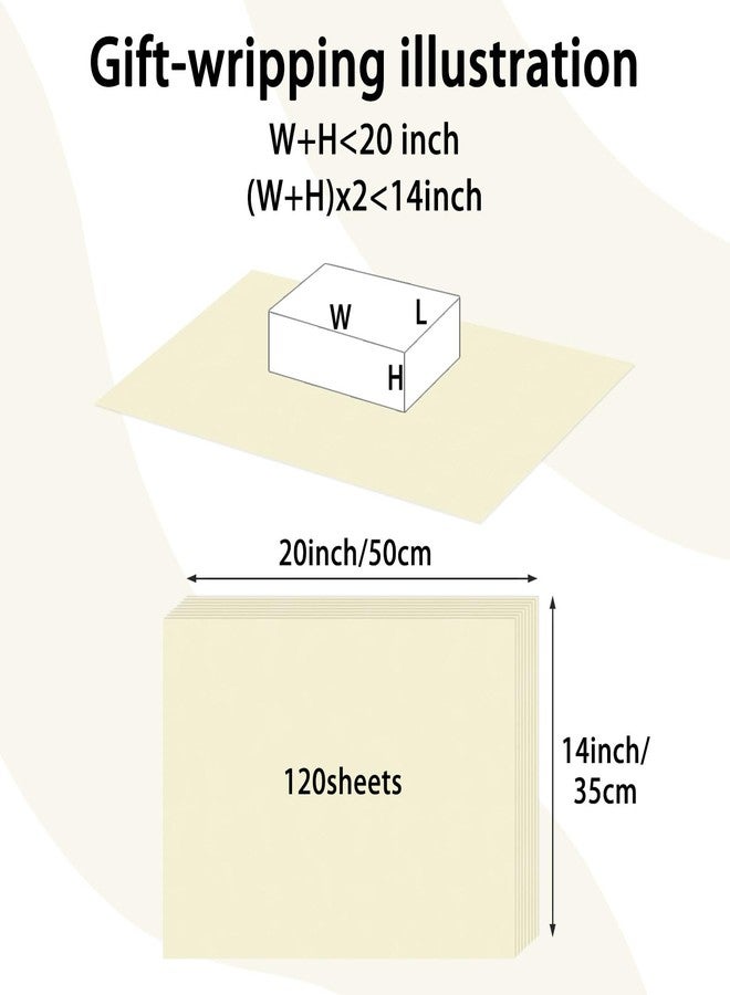 Laidans 120 Sheets 20"X14" Tissue Paper for Gift Bags Wrapping, Art Tissue Paper Bulk for Weddings Birthday Party Crafts Decoration (Ivory) - Image 2