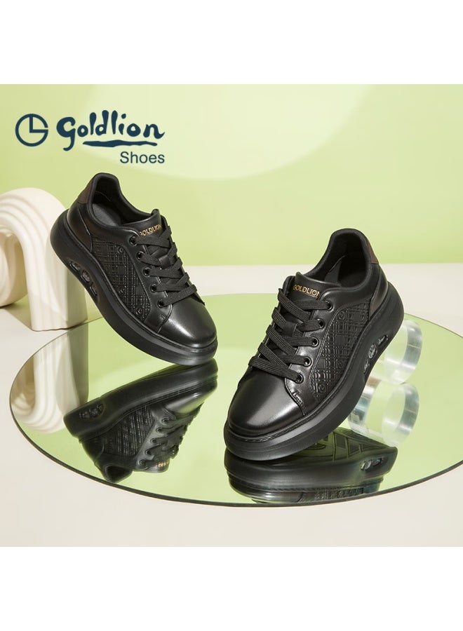Goldlion Men's Casual Shoes 24 Years Comfortable And Durable Classic All-match Thick-soled Sneakers G578440208aae Black Size 38 - Image 3