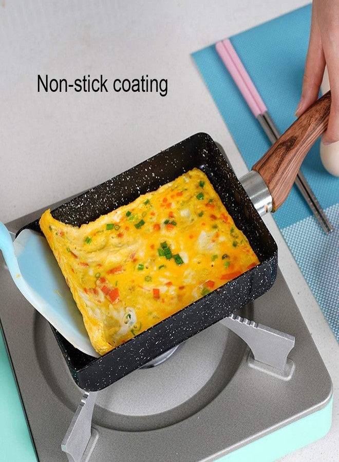 ABUDIT Japanese Omelette tamagoyaki Frying pan, nonstick pan with Wood-Grain Handle, Perfect for Breakfast, Small Frying pan, Cooking pan, Omelette Maker - Image 3