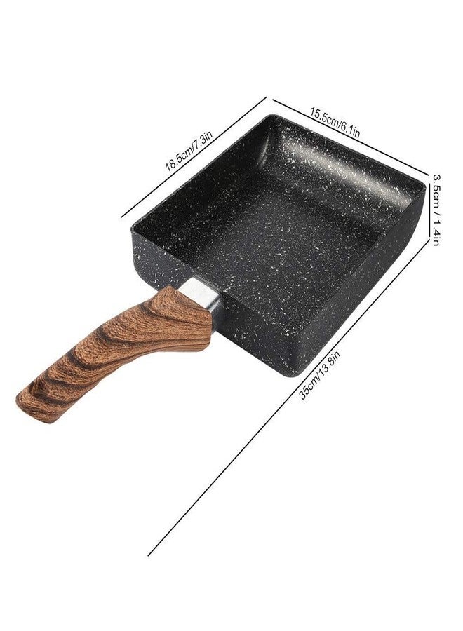 ABUDIT Japanese Omelette tamagoyaki Frying pan, nonstick pan with Wood-Grain Handle, Perfect for Breakfast, Small Frying pan, Cooking pan, Omelette Maker - Image 2