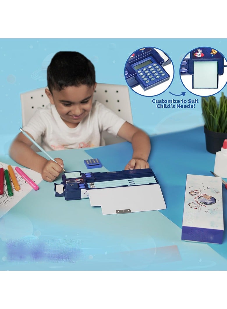 general Pop Up Astronaut Pencil Case with Calculator Sharpener Cute School Supplies Multifunctional Stationery Organiser Boy Gift - Image 5