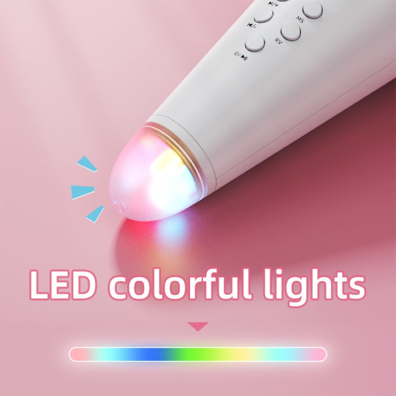 ميكروفون كاريوكي لاسلكي بتصميم جزرة زرقاء مع أضواء LED بسبعة ألوان - صوت عالي الدقة، بطارية قابلة لإعادة الشحن بسعة 1800 مللي أمبير للترفيه المنزلي - Image 2