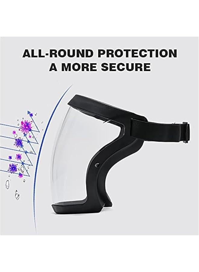 Arabest Super Protective Face Shield,Anti Fog Mask,Adult Clear Face Shield,Plastic Face Mask （Black）  - Image 4