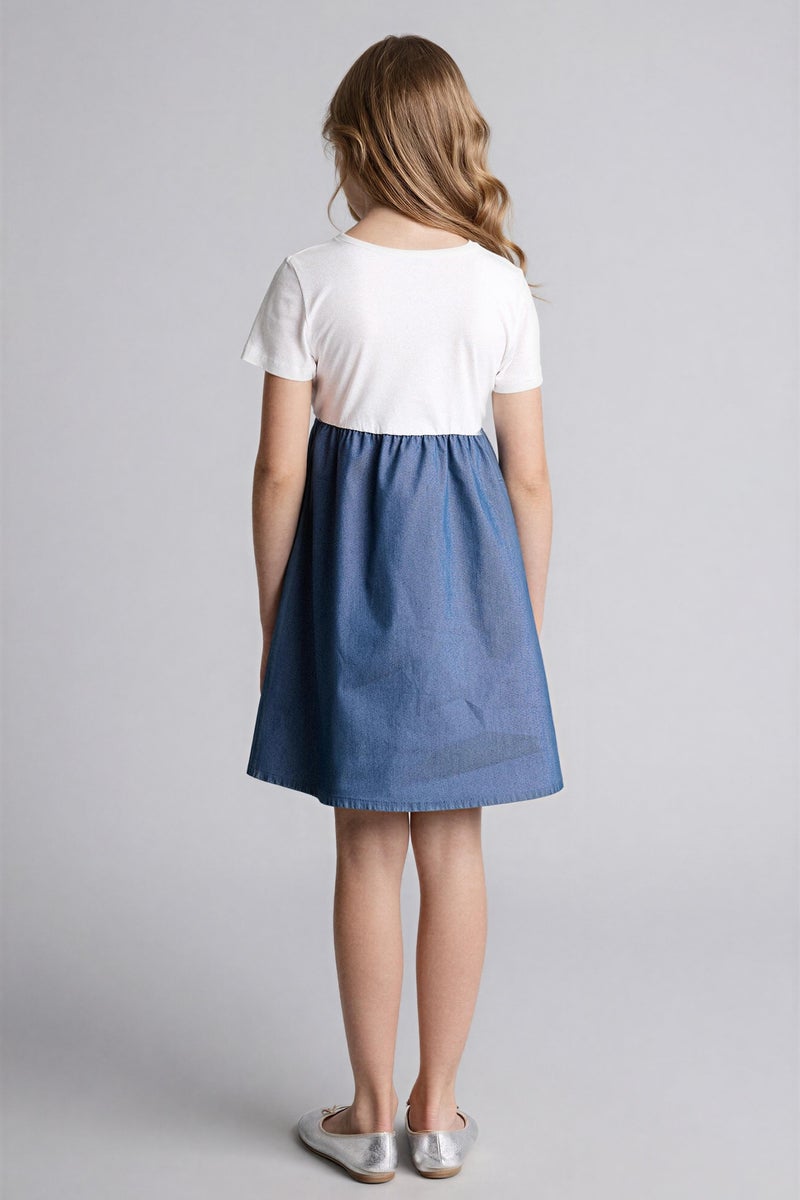 ديفاكتو فستان بناتي قصة عادية نص كم - Image 5