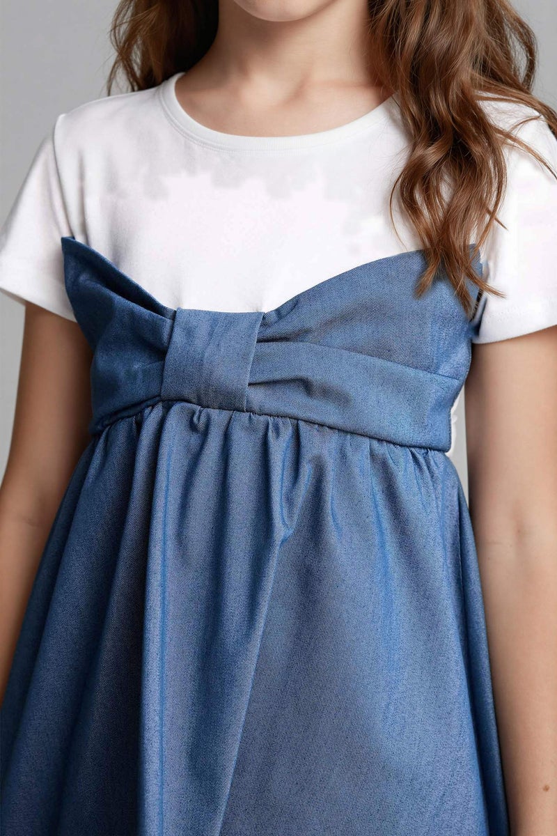 ديفاكتو فستان بناتي قصة عادية نص كم - Image 4