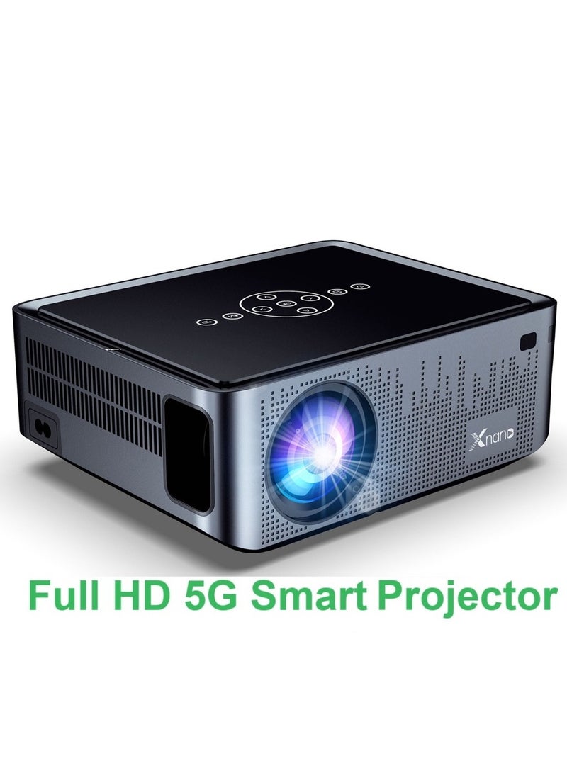 Xnano Classic Smart Projector Xnano X1 Pro Full HD 5G Smart Projector 8K 1080P Resolution 12000 Lumens Dual Band WiFi Manual Focus Keystone Correction Dual Stereo Speakers Dolby Digital Two-Way Bluetooth Connection Low Noise-Efficient Cooling System - Image 1