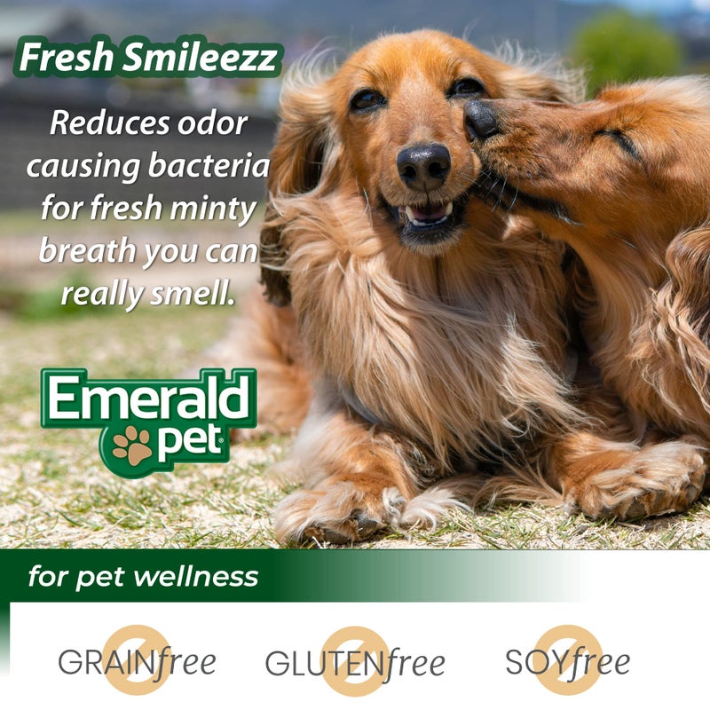 Emerald Pet Fresh Smileezz Grain Free Dog Dental Treats â€” Minty Fresh Breath and Clean Teeth for Puppies and Small Dog Breeds â€” Made in USA Mini, 12 Oz - Image 3