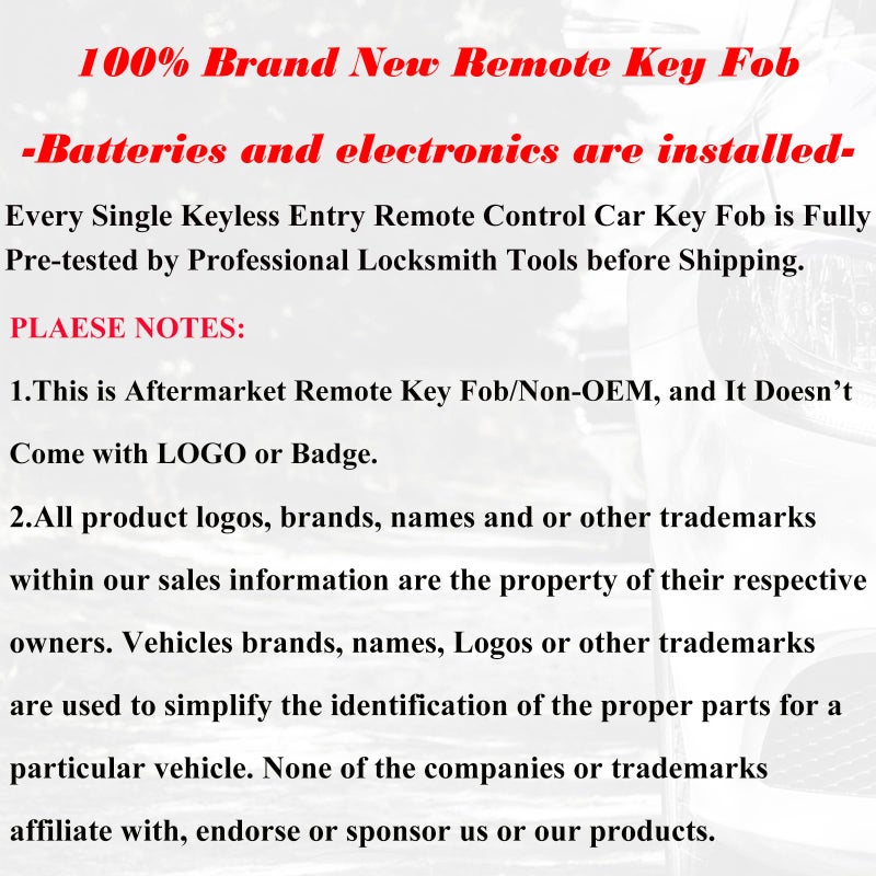 SUPALAND Key Fob Replacement Fits for Explorer Fusion Focus Taurus Escape Flex Mustang Edge Crown Victoria Lincoln Aviator Navigator LS MKS MKZ Mazda Tribute Mercury Sable Keyless Entry Remote Control - Image 5