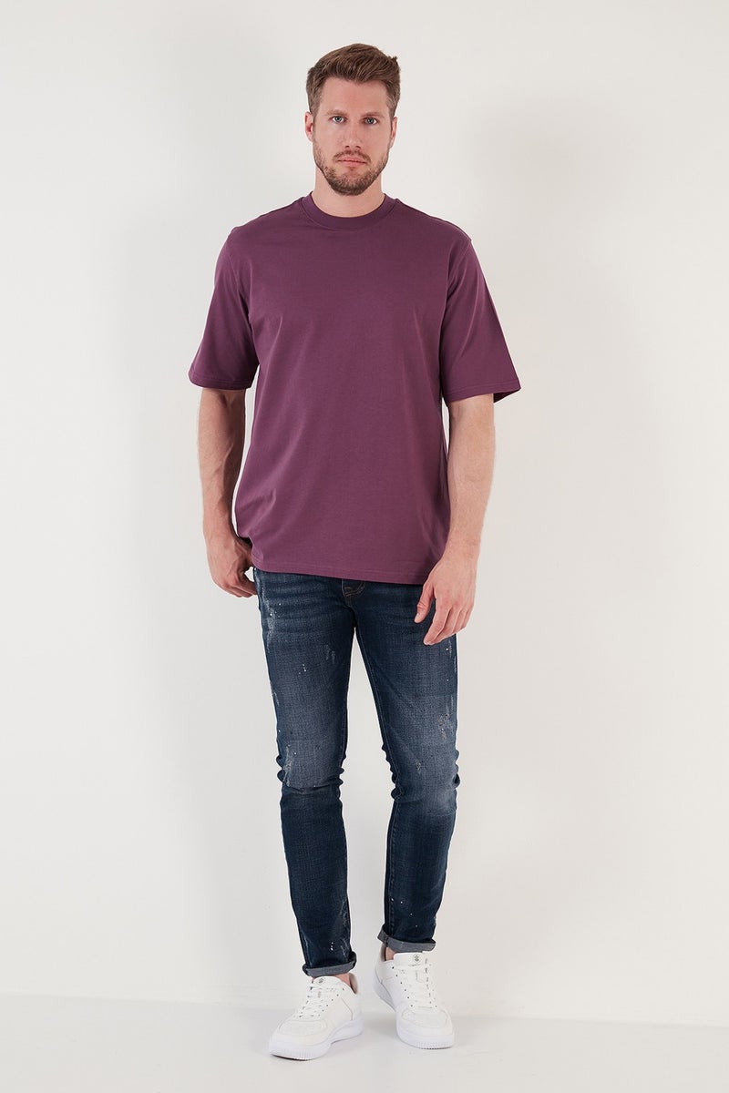 Buratti Cotton Oversize Crew Neck Basic T Shirt Men's T Shirt 5902365  - Image 4