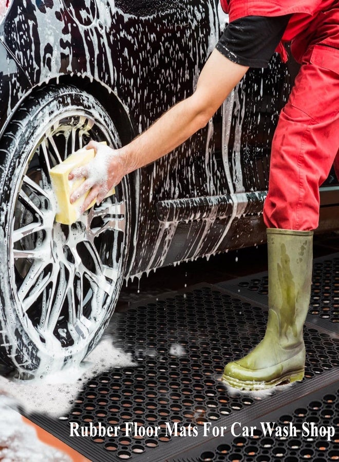 AKDC Rubber Anti-Fatigue Non Slip 36" X 60" New Commercial Heavy Duty Drainage Kitchen Mat Black Bar Floor Mat - Image 2