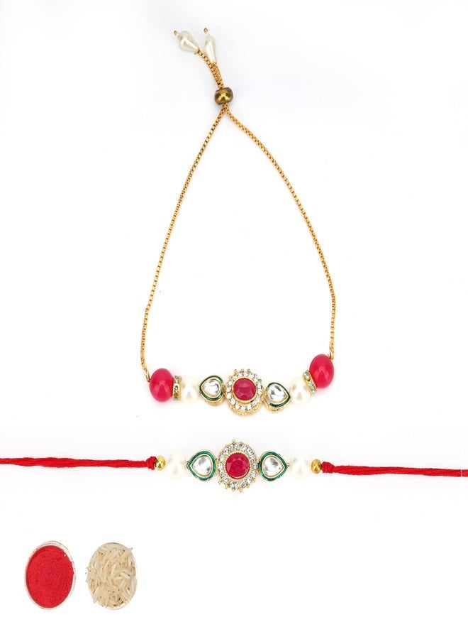 Palila مجموعة Palila التقليدية Bhaiya Bhabhi Rakhi لراكشا باندهان، مادة الخيط، قطعتين مع بطاقة تهنئة وسلسلة مفاتيح (راخي 02) - Image 1