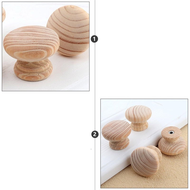 Wooden Cabinet Pull Knobs 12 Pack Vintage Style Hardware Handles for Closet Wardrobe - Image 3