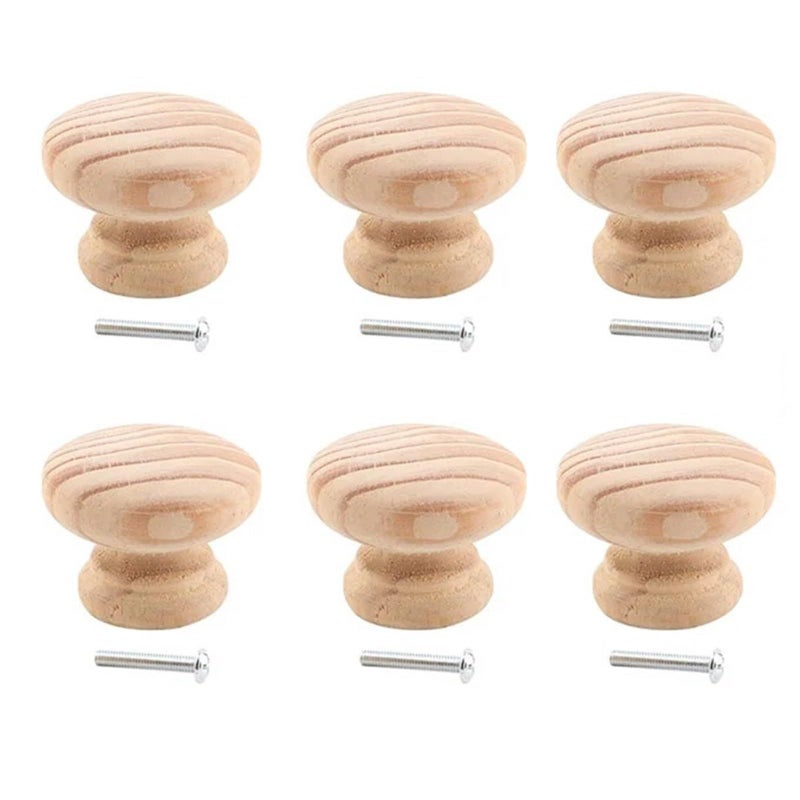 Wooden Cabinet Pull Knobs 12 Pack Vintage Style Hardware Handles for Closet Wardrobe - Image 2