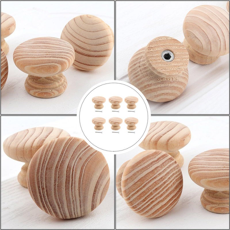 Wooden Cabinet Pull Knobs 12 Pack Vintage Style Hardware Handles for Closet Wardrobe - Image 4