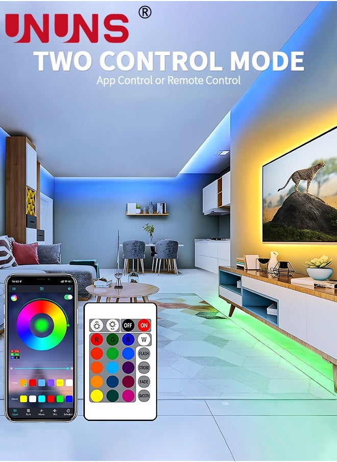 UNUNS - Led Strip Lights,10M Bluetooth RGB Light With APP Control,Timer Setting,Music Mode,Led Light Strip For Decoration,Bedroom,PC,Cabinet - Image 1