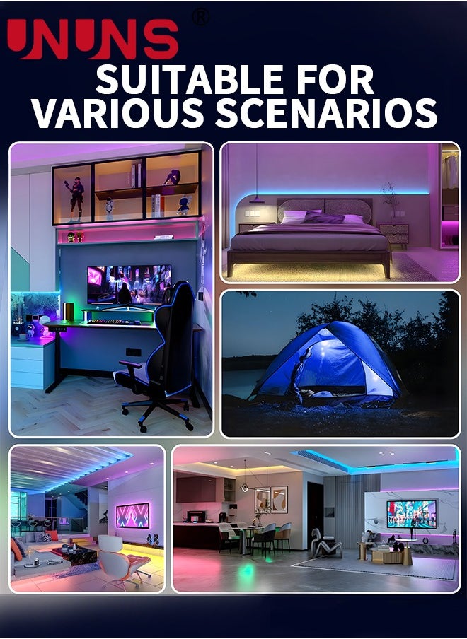 UNUNS - Led Strip Lights,10M Bluetooth RGB Light With APP Control,Timer Setting,Music Mode,Led Light Strip For Decoration,Bedroom,PC,Cabinet - Image 1
