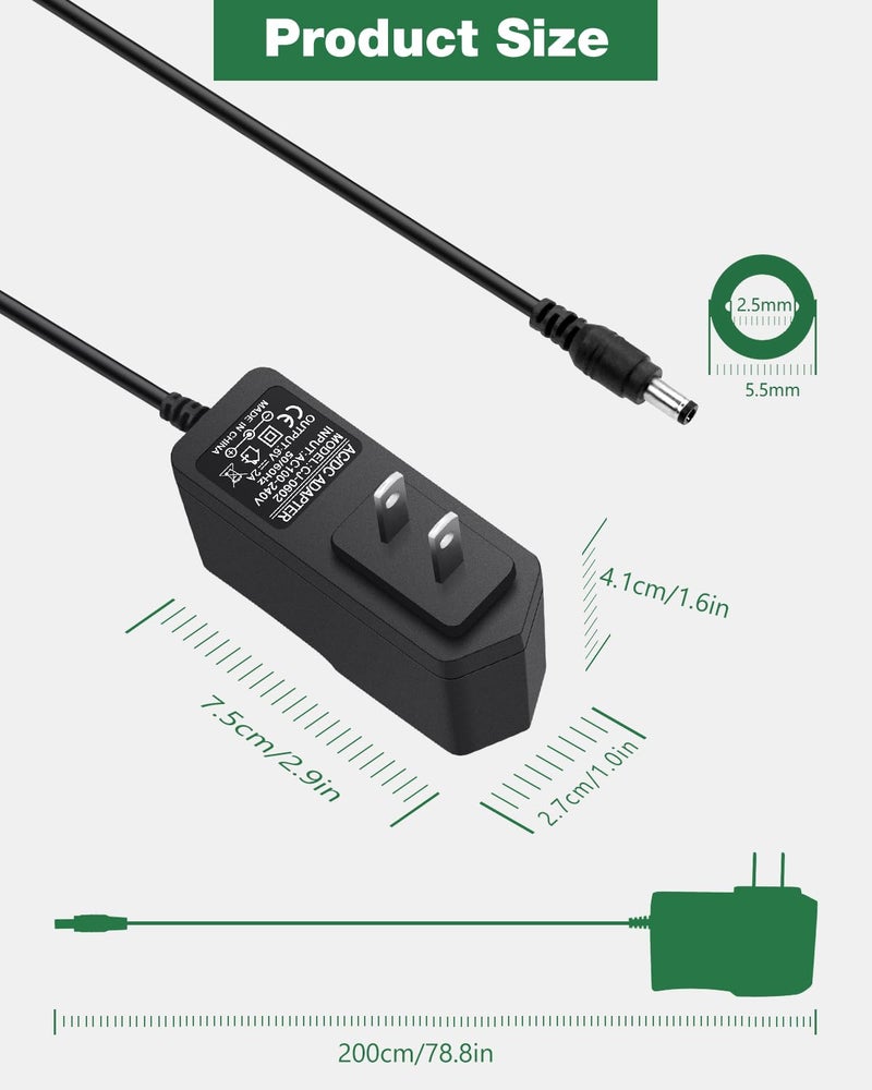 JOVNO DC Power Cord Replacement Charger 6V Compatible with ProForm Elliptical Smart Strider 480 490 500 600 LE, 390 395 475 510 E, 510 EX, 400 700, DC6V Power Supply Cord 6.6FT - Image 3