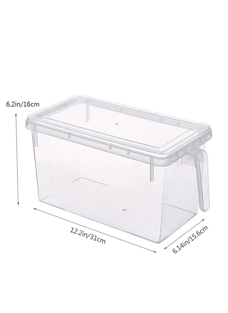 Raxoom - Food Storage Boxes With Lids Freezer Safe Volwco 3 Pcs 4.7L Large Plastic Kitchen Refrigerator Stackable Food Fruit Storage Containers With Handle(Assorted colours) - Image 1