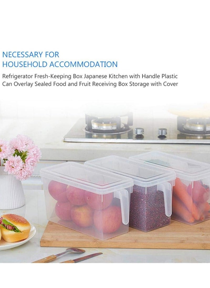 Raxoom - Food Storage Boxes With Lids Freezer Safe Volwco 3 Pcs 4.7L Large Plastic Kitchen Refrigerator Stackable Food Fruit Storage Containers With Handle(Assorted colours) - Image 1