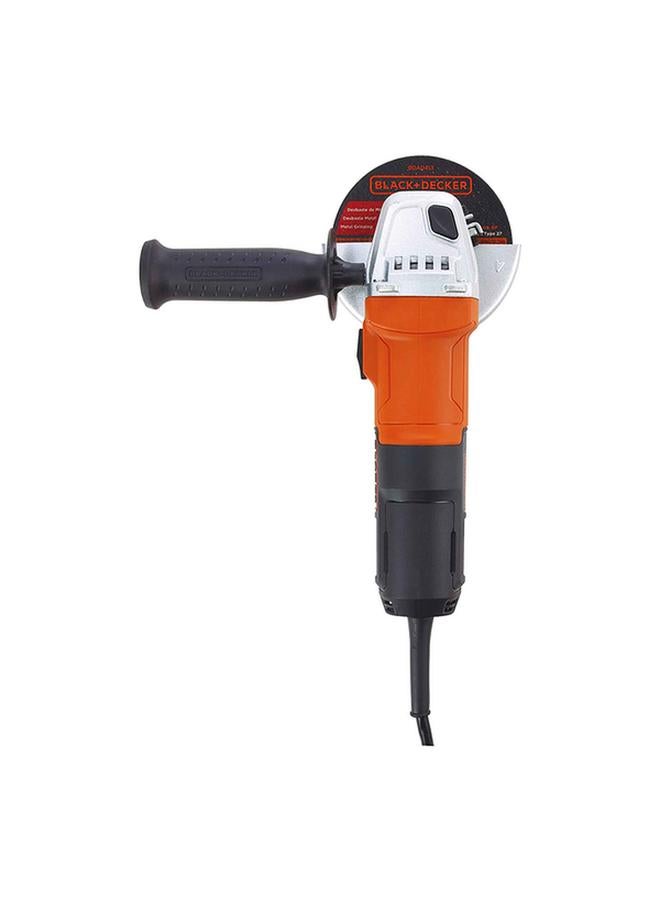 BLACK+DECKER 650W 115MM Angle Grinder with Slider Switch and Side Handle Orange and Black  - Image 4