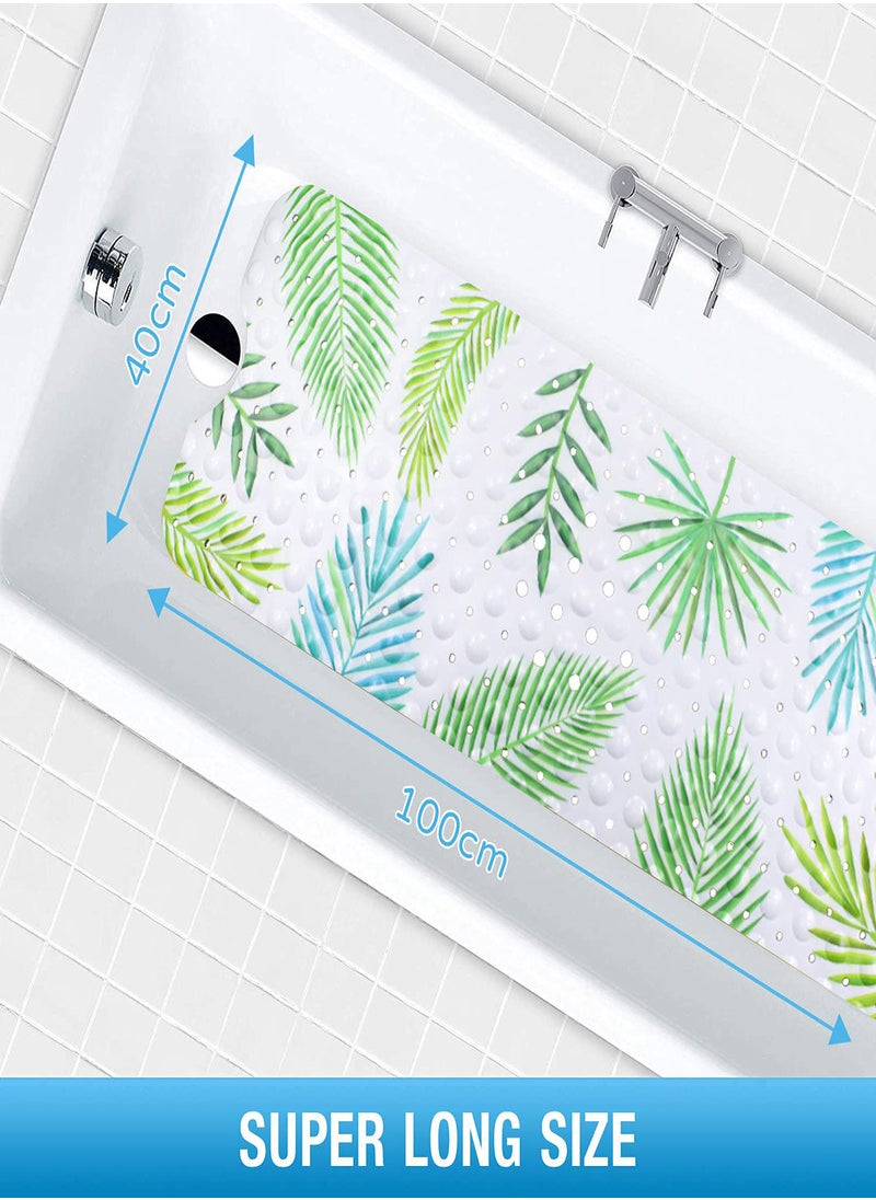 SYOSI - Non-Slip Bathtub Mat for Kids, 100x40cm, Anti-Slip Bathtub Mat with 200 Suction Cups PVC Material, Shower Mat with Cartoon Sea Animals for Kids and Baby Machine Washable Bath Mat - Image 1