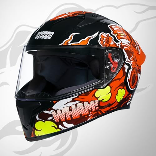Studds Thunder D10 ISI and DOT Certified Full Face Graphic Helmet for Men and Women with Clear Visor and Painted Spoiler - Image 5