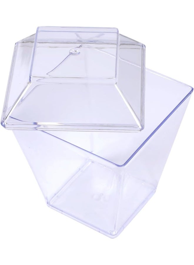 HOME CHOICE 20 قطعة، كوب مربع disposable مع غطاء وملعقة - Image 2