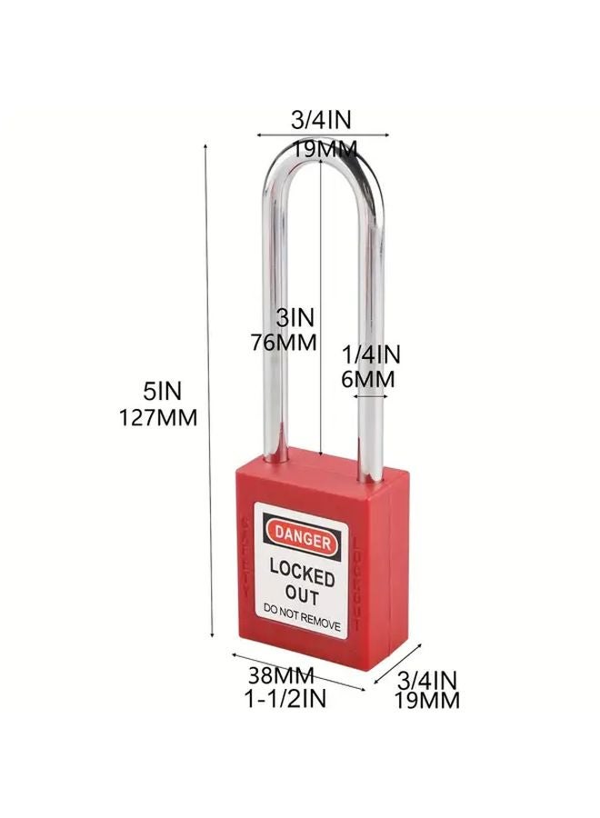 Red Locking Lock Set 5 PCS Security Padlocks Heavy Duty Metal Construction 2 Keys Each - Image 4