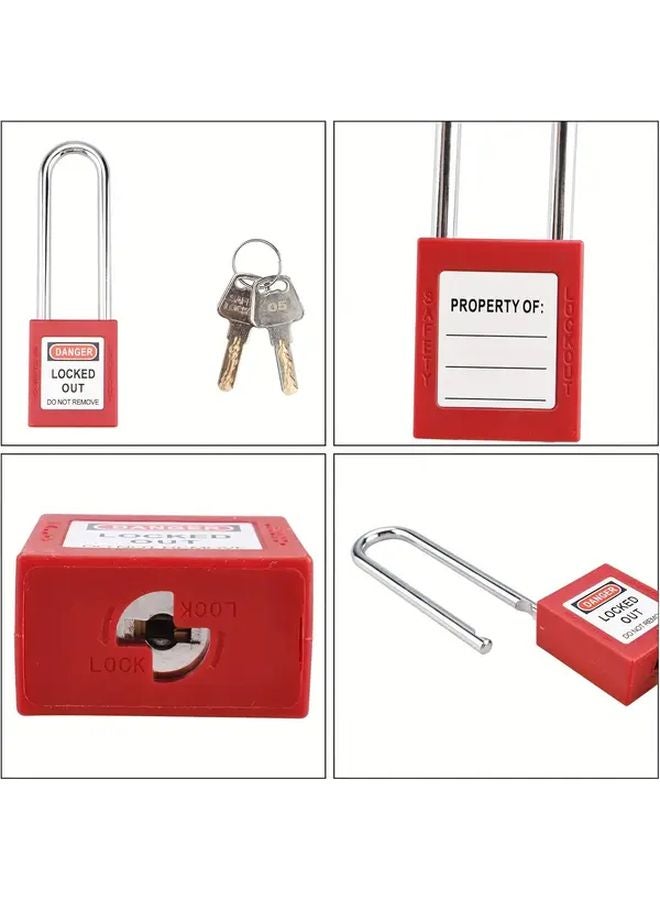 Red Locking Lock Set 5 PCS Security Padlocks Heavy Duty Metal Construction 2 Keys Each - Image 5